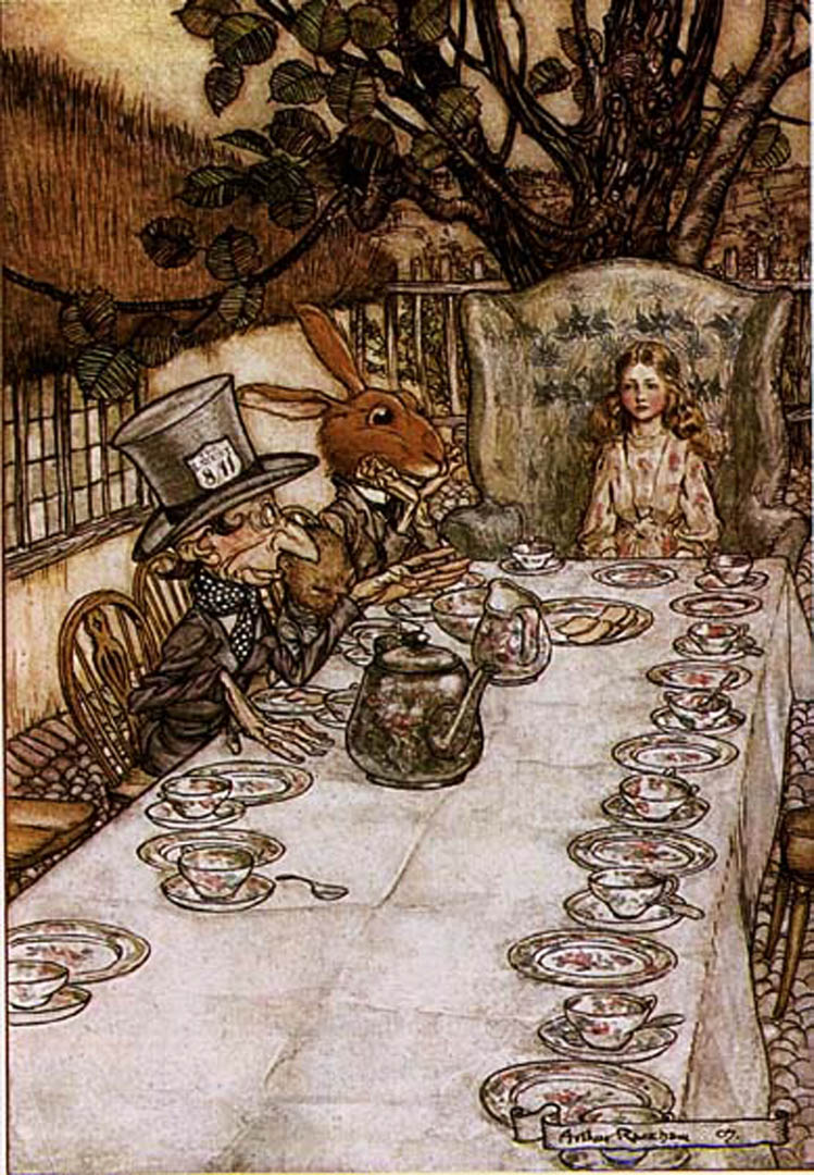 Alice In Wonderland A Mad Tea Party A Illustration Arthur Rackham Art Wallpaper