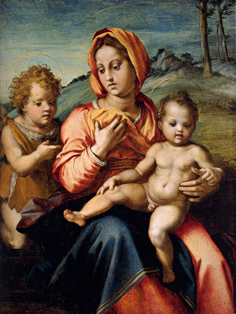 Madonna And Child With The Infant Saint John In A Landscape