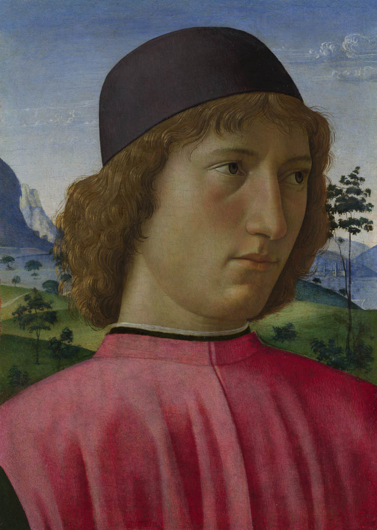 Classical Masters <b>Domenico Ghirlandaio</b> Portrait Of A Young Man In Red - domenico-ghirlandaio-portrait-of-a-young-man-in-red