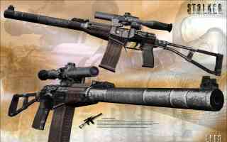 silenced scoped sniper rifle