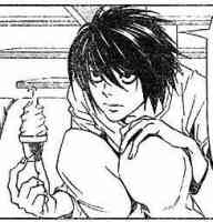 L Lawliet black and white