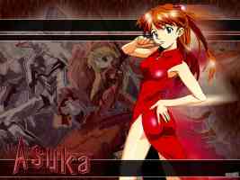 asuka in red dress