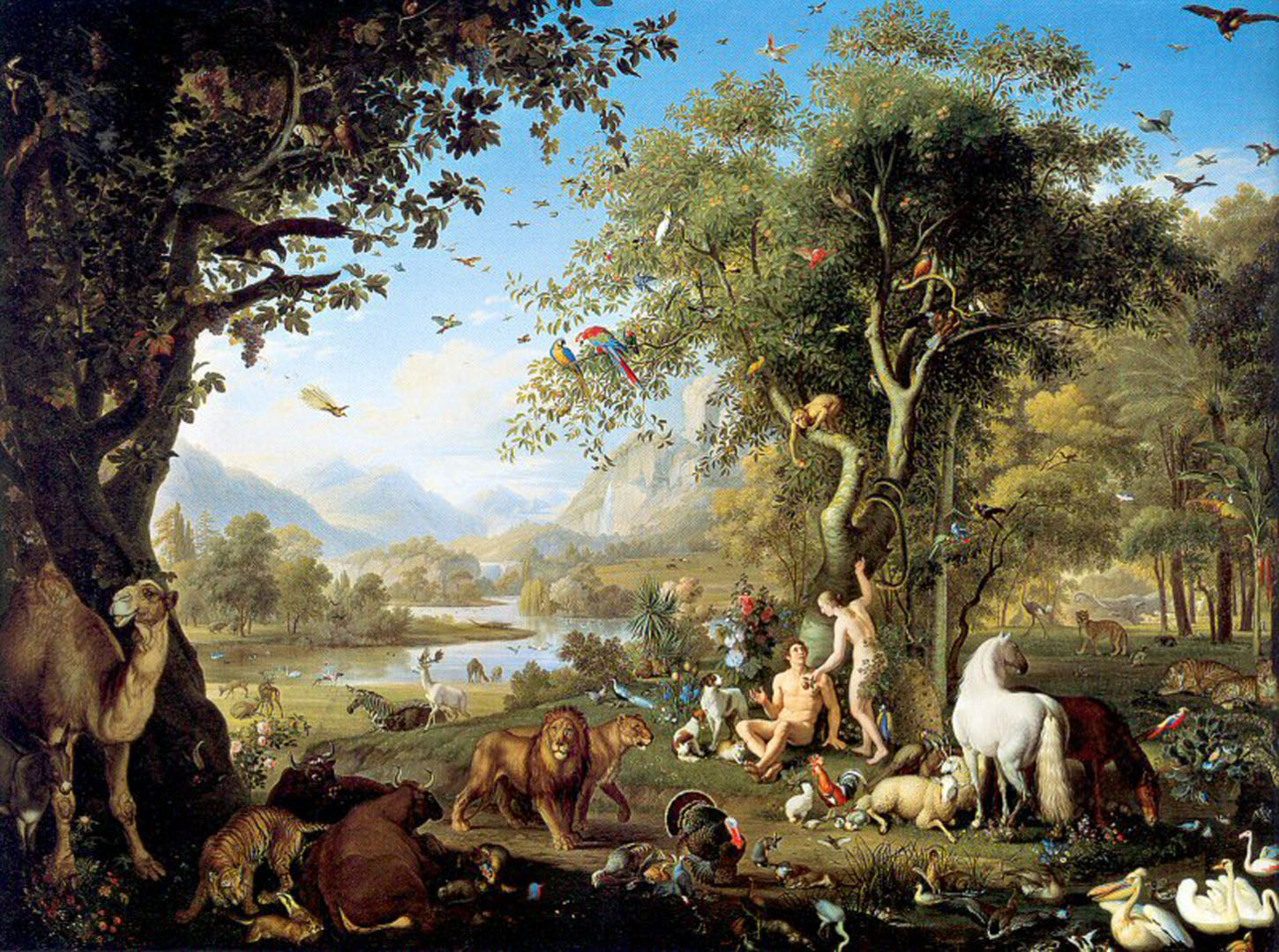 Adam And Eve In The Garden Of Eden - Austrian Art