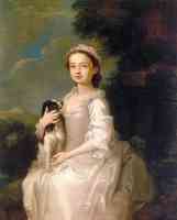 portrait of girl sitting with dog