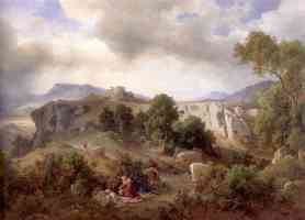 landscape in the sabine hills with the good samaritan