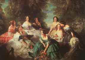 portrait of the empress eugenie surrounded by her maids of honor