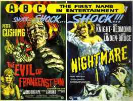 THE EVIL OF FRANKENSTEIN and NIGHTMARE abc double bill