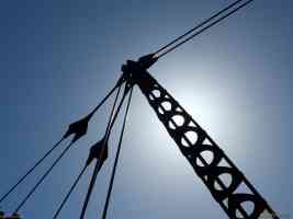 bridge suspension in sunlight