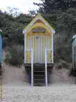 yellow beach hut