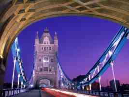 crossing over tower bridge london england