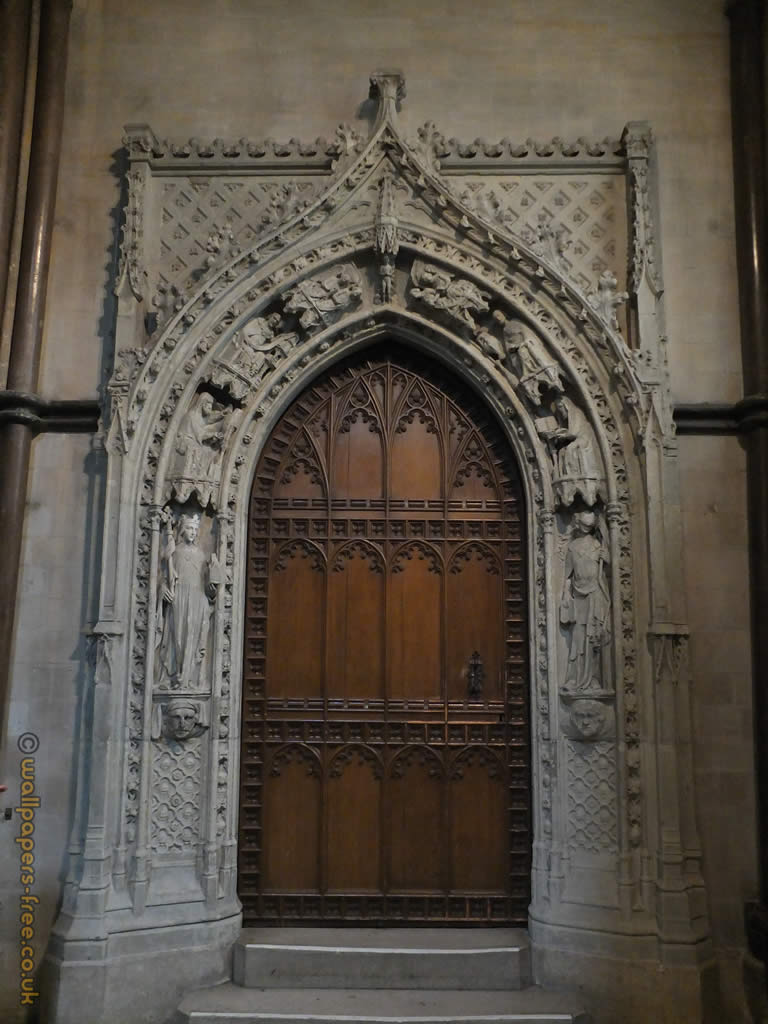 Decorative Medieval Door In Rochester Cathedral Medieval Wallpaper