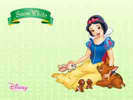 snow white with the forest wildlife