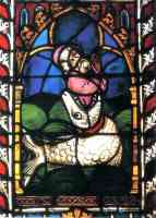 stained glass window of jonah and the whale