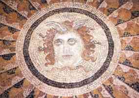 evil medusa gorgon head mosaic