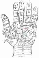 a chiromantic hand diagram for palm reading purposes