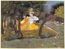 krishna and radha in the forest