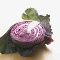 halved red cabbage