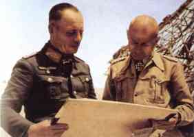 Field Marshal Erwin Rommel studying the military situation