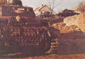 German Panzer III in a Russian village