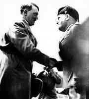 hitler shaking hands with mussolini