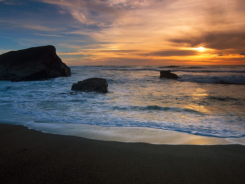 Beaches And Coasts Greyhound Rock Beach Santa Cruz County California