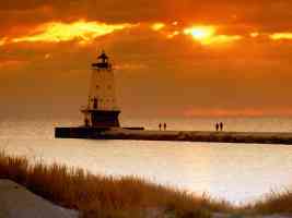 Ludington North Pierhead Lighthouse Michigan