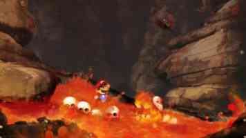 baby mario in the flames