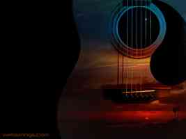 guitar sunset