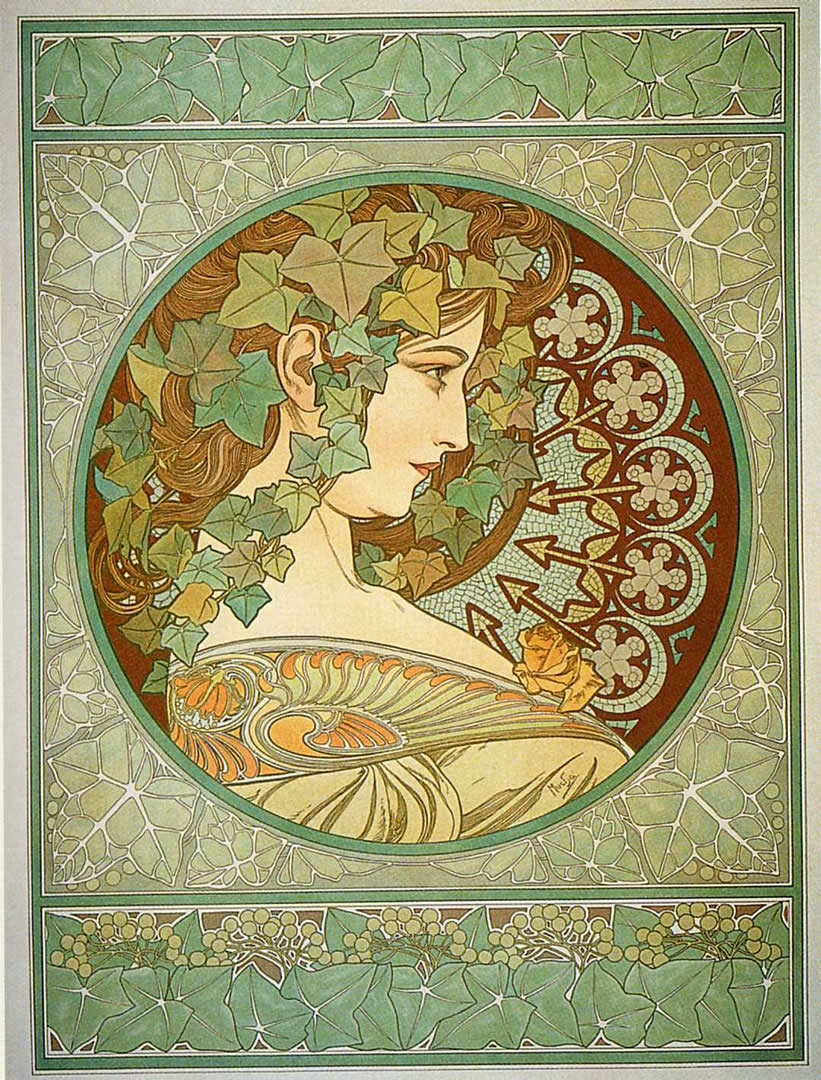 Ivy Alphonse Mucha Wallpaper Image