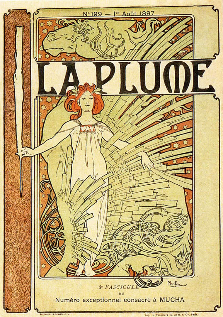La Plume Alphonse Mucha Wallpaper Image