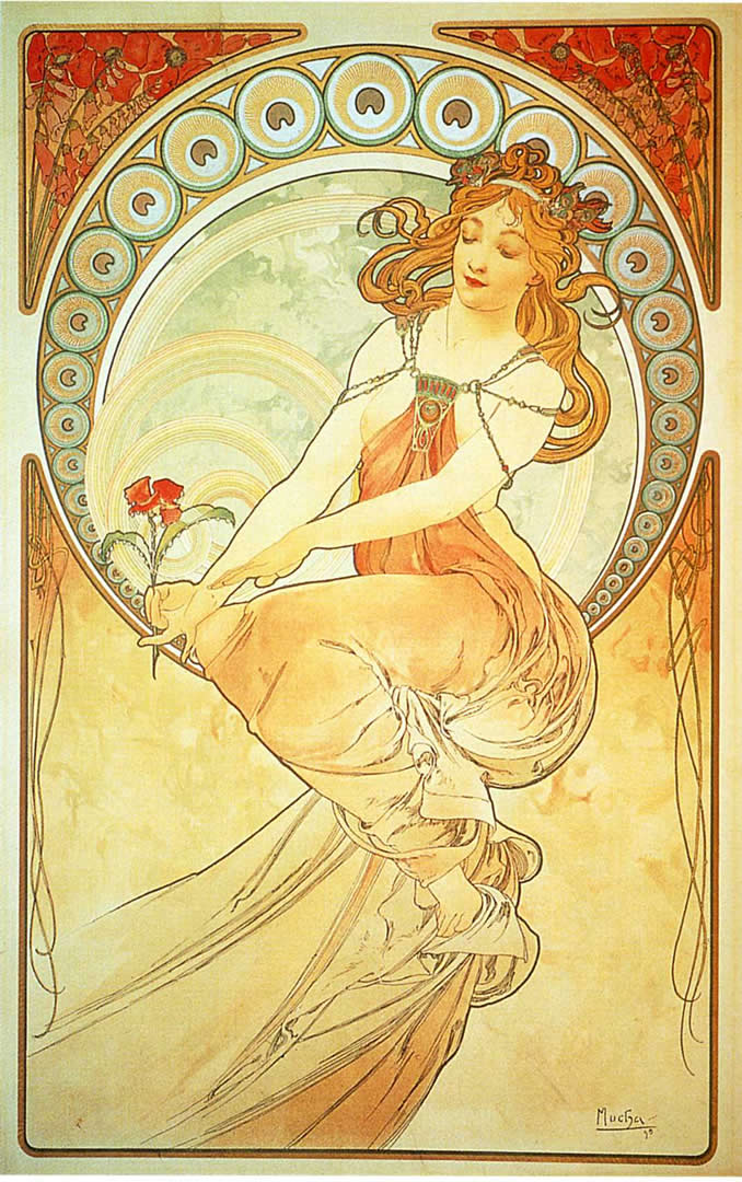 The Arts Painting Alphonse Mucha Wallpaper Image