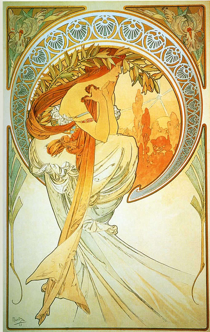 The Arts Poetry Alphonse Mucha Wallpaper Image