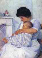 mother and child white mantel