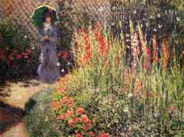 woman walking in the garden