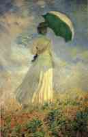 woman with a parasol facing right