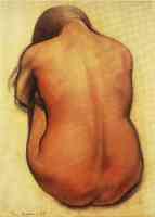 nude back of seated woman