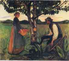 woman and man under a tree