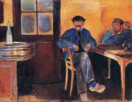 workmen sitting in bar