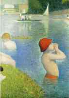 bathing at asnieres boy in lake detail