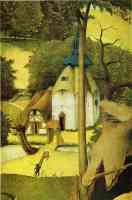 the temptation of saint anthony under tree thatched house