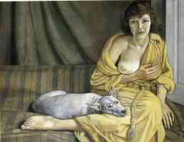 girl with a white dog