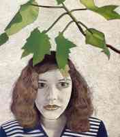 girl with leaves