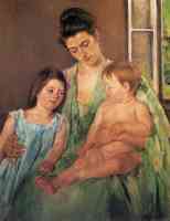 young mother and two children