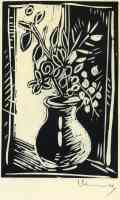 vase of flowers lithograph