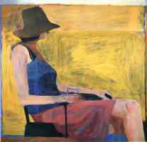 seated figure with hat