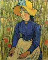 peasant girl with yellow straw hat