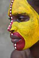 yellow painted face