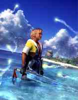 tidus standing in the water
