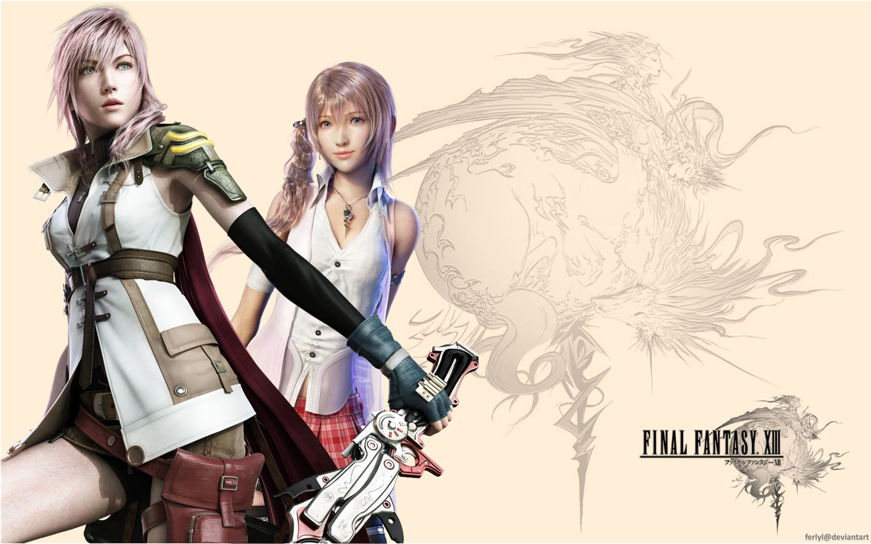 Serah And Lightning - Final Fantasy 13 Wallpaper