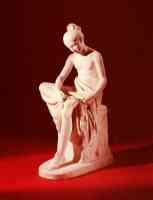 schadow rudolf a carved white marble figure of a seated maiden
